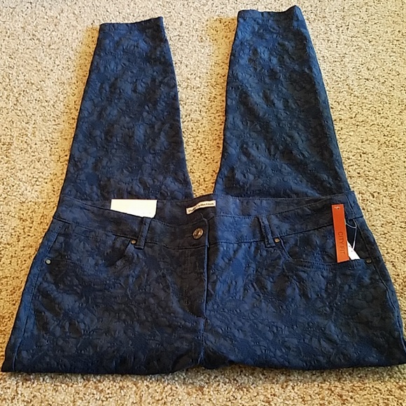 Dalia Collection NWT City Fit blue jacquard leggings - Picture 4 of 8